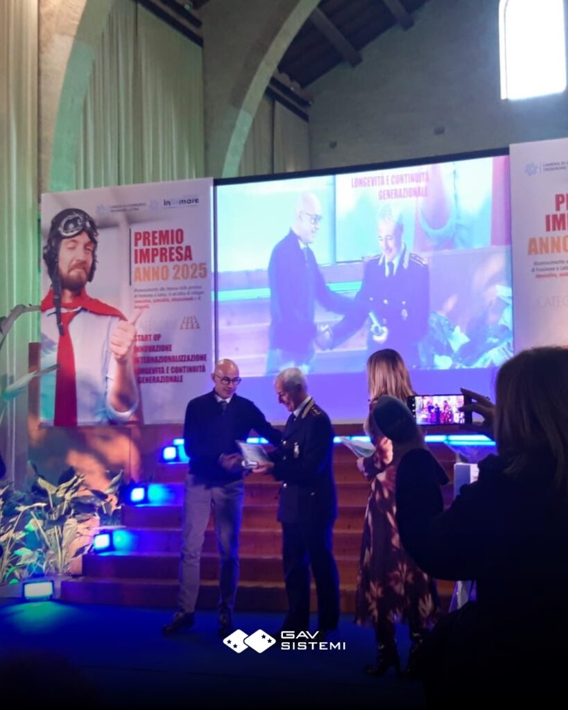 GAV Sistemi Awarded at Premio Impresa 2025: Innovation and Internationalization as a Strategic Trajectory 3 Foto Consegna Seconda Placca